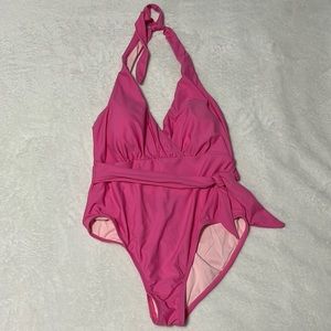 NWT Cupshe size 0X pink v-neck one piece bathing suit swim suit NWT beach